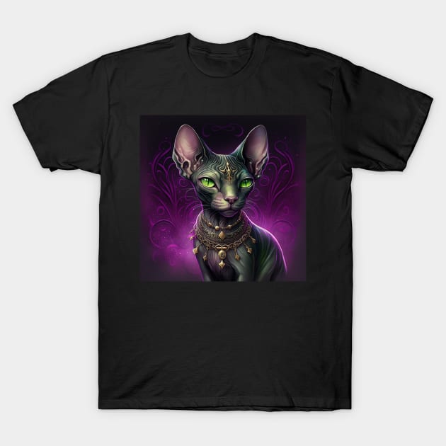 Purple Rush Sphynx T-Shirt by Enchanted Reverie